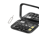 Hurtigopladningskabel 4-i-1 USB C 29 cm 60W boksstik USB A + Micro USB + Lightning-kortslot datakabel rejsetilbehør 5