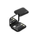 Hurtigopladningskabel 4-i-1 USB C 29 cm 60W boksstik USB A + Micro USB + Lightning-kortslot datakabel rejsetilbehør 8