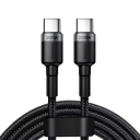 Hurtigopladningskabel med dobbelt USB-C-kabel, 1 m, 100 W, PD-flettet, 5 A, QC 3.0, opladnings- og datakabel, 20 V, 480 Mbps, høj ydeevne, bred 2