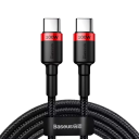 Hurtigopladningskabel med dobbelt USB-C-kabel, 1 m, 100 W, PD-flettet, 5 A, QC 3.0, opladnings- og datakabel, 20 V, 480 Mbps, høj ydeevne, bred 1
