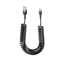 Hurtigopladningskabel til bil 66W USB C og USB A 1m teleskopisk fjederkabel 5A Type C pull-up datakabel til Android-enhed 1