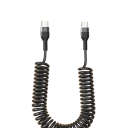 Hurtigt bilopladekabel 66W USB C til USB C 1,5m fjederteleskopkabel 5A Type C trækdatakabel Android-enhed 1