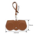 Husă compactă pentru ochelari 14,2 x 7 cm din piele artificială Cu cataramă și curea de protecție cu închidere pentru călătorii și purtare 9