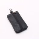 Husă de călătorie pentru chei din piele naturală cu fermoar Carabină metalică Inel pentru chei în interior Dimensiune 12 x 7,6 x 1,8 cm În 1