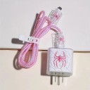 Husă de protecție din silicon pentru încărcător și cabluri cu motiv de pânză de păianjen Capac transparent cu păianjen colorat Protecție pentru accesorii iPhone 2