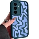 Husa de protecție din silicon pentru Samsung Galaxy A17 cu imprimeu de benzi ondulate Margini ridicate Margină în trepte în jurul 12