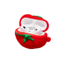 Husă de protecție din silicon roșie pentru AirPods Pro cu motiv 3D desenat cu roșie, husă stilată și practică pentru căști 3