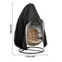 Husă de protecție pentru fotoliul suspendat 190 x 115 cm Neagră impermeabilă cu fermoar pentru utilizare în aer liber împotriva ploii, prafului și vântului 2