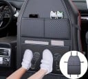 Husă de protecție pentru spatele scaunului auto cu buzunare din piele PU universală, rezistentă la apă, protector împotriva zgârieturilor și murdăriei 3