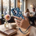 Husă din silicon cu mânere pentru Samsung Galaxy A16 Imprimare cu flori colorate Rezistentă Pereți subțiri Margini ridicate pentru cameră 2