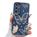 Husa din silicon pentru Samsung Galaxy A16 5G cu fluturi Rezistent Contururi lucioase ale fluturilor și stele Textură granuloasă Protecția 12