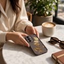 Husă din silicon pentru Samsung Galaxy S24 Ultra cu motiv de frunze aurii Protecție pentru cameră Husa pentru telefon Frunze pe ramură 8