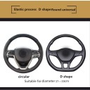 Husă elastică pentru volan 37 până la 39 cm din piele artificială din microfibră cu model rombic și cusătură colorată pentru volan O 6