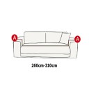 Husă pentru canapea cu cinci locuri Benzi elastice 260-310 cm Spălabilă în mașina de spălat Elasticitate ridicată Protecție împotriva prafului Pentru living 7