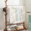 Husă pentru îmbrăcăminte 150 x 120 cm Transparentă-albă extra lată capac de protecție împotriva prafului și umidității pentru suporturi de haine 4