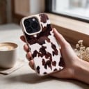 Husă pentru iPhone 18 Pro Max Model cu vacă Textură de lychee Capac din PC + TPU Protecție împotriva căderilor și zgârieturilor 2