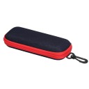Husă pentru ochelari 16,2 x 6,6 x 4,2 cm Husă din material denim cu fermoar și carabină Husă rigidă de protecție pentru ochelari de soare 3