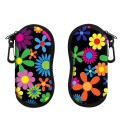 Husă pentru ochelari 17,9 x 8,5 cm Fermoar cu carabină Model floral colorat Protecție ochelari Husă de design pentru călătorii și acasă 4