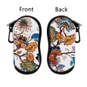 Husă pentru ochelari 17,9 x 8,5 cm Motiv cu flori de pajiște și buburuză Închidere cu fermoar Carabină pentru prindere Husă de protecție pentru ochelari 7