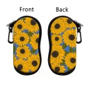 Husă pentru ochelari 17,9 x 8,5 cm Motiv cu flori de pajiște și buburuză Închidere cu fermoar Carabină pentru prindere Husă de protecție pentru ochelari 4