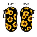 Husă pentru ochelari 17,9 x 8,5 cm Motiv cu flori de pajiște și buburuză Închidere cu fermoar Carabină pentru prindere Husă de protecție pentru ochelari 3