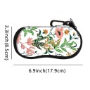 Husă pentru ochelari 17,9 x 8,5 cm Motiv cu flori de pajiște și buburuză Închidere cu fermoar Carabină pentru prindere Husă de protecție pentru ochelari 2