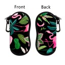 Husă pentru ochelari 17,9 x 8,5 cm Motiv flamingo Închidere cu fermoar Carabină pentru prindere Husă de protecție pentru ochelari de soare și ochelari de vedere 1