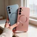 Husă pentru Samsung Galaxy A24 4G Sticlă de protecție pentru cameră Inel magnetic Butoane acoperite Husa rezistentă pentru telefon pentru suport magnetic 3