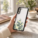 Husă pentru Samsung Galaxy S24 cu motiv floral Panou din spate mat Material PC și TPU Rame de protecție pentru cameră Husă pentru mobil 11