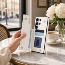 Husă pentru Samsung Galaxy S24 FE Compartimente pentru carduri în clapeta din spate Model cusut Material piele PU Husă cu portofel 17