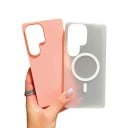 Husă pentru Samsung Galaxy S25+ cu inel magnetic pentru încărcare wireless Capac contrastant din două piese colorate Husă pentru mobil 16