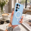 Husă pentru Samsung Galaxy S25+ cu inel magnetic pentru încărcare wireless Capac contrastant din două piese colorate Husă pentru mobil S25 2