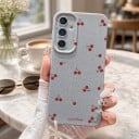 Husă pentru Samsung Galaxy S25 cu motiv de cireșe Capac din silicon cu protecție pentru cameră Husă de protecție pentru mobil Samsung S25 23