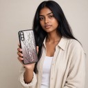 Husă pentru Samsung Galaxy S25 cu motiv floral Panou din spate mat Material PC și TPU Rame de protecție pentru cameră Husă de telefon cu imprimeu 9