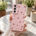 Husă pentru Samsung Galaxy S25 FE cu motiv de cireșe Capac din silicon cu protecție pentru cameră Husa de protecție pentru mobil Samsung S25 19