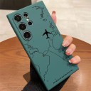 Husă pentru Samsung Galaxy S25 Ultra Aeronava și traseul aerian pe harta lumii Husă flexibilă din TPU Husă de călătorie pentru telefon mobil 6