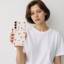 Husă pentru Samsung Galaxy S25 Ultra cu motiv de cireșe Capac din silicon cu protecție pentru cameră Husa de protecție pentru mobil S25 Ultra 4