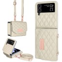 Husa pentru Samsung Galaxy Z Flip 3 Geantă pentru telefon cu portofel și curea Piele artificială și plastic Model matlasat Husa crossbody 12