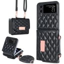 Husa pentru Samsung Galaxy Z Flip 5 Geantă pentru mobil cu portofel Curea pentru corp Piele artificială și plastic Model cusut Crossbody 3