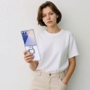 Husă pentru Samsung Galaxy Z Flip 5 Husă din plastic rezistent la șocuri Cu inel pliabil pentru deget Carcasă din două părți 16