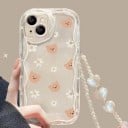 Husă pentru telefon Samsung Galaxy S25 cu motiv și lanț Silikon pentru mobil Husa de protecție pentru Samsung S25 pentru fiecare zi 23