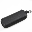 Husă rigidă neagră pentru ochelari 16,7 x 6 x 4,2 cm Husă de călătorie cu curea Husă de protecție cu fermoar EVA pentru ochelari de soare sau ochelari 1