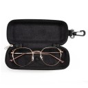 Husă rigidă neagră pentru ochelari 16,7 x 6 x 4,2 cm Husă de călătorie cu curea Husă de protecție cu fermoar EVA pentru ochelari de soare sau ochelari 3