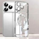Husă transparentă cu acoperire metalizată pentru iPhone 17 Pro Max cu prindere magnetică Husa de protecție pentru cameră din TPU 3
