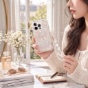 Husa transparentă pentru Samsung Galaxy A36 5G cu design cu fluturi și brățară din perle Cadru ondulat cu striații Margine ridicată în jurul obiectivelor 5