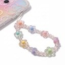 Husă transparentă pentru Samsung Galaxy A56 5G cu flori colorate și spate curcubeu Lănțișor cu mărgele și flori Contur ondulat Protecție pentru cameră 3