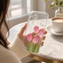 Husă transparentă pentru Samsung Galaxy S24 cu motiv floral Husa din silicon Carcasă transparentă Protecție pentru cameră Carcasă din spate 18