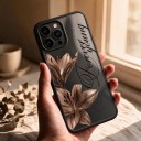 Husă transparentă rezistentă la șocuri pentru iPhone 17 Pro cu motiv vintage de crini și inscripția Forever young 7