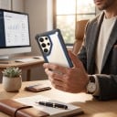 Husă transparentă rezistentă pentru Samsung Galaxy A56 Cadru colorat Colțuri întărite Protecție pentru cameră Părți laterale antiderapante 4