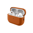 Husă unică din piele de litchi pentru Apple AirPods Pro 2 cu carabină, protecție împotriva prafului și zgârieturilor, suportă încărcarea 3